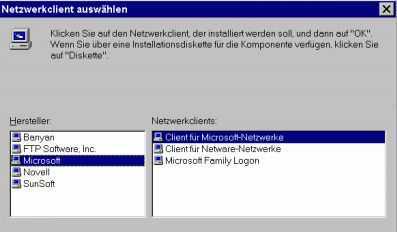 Netzwerkclient whlen